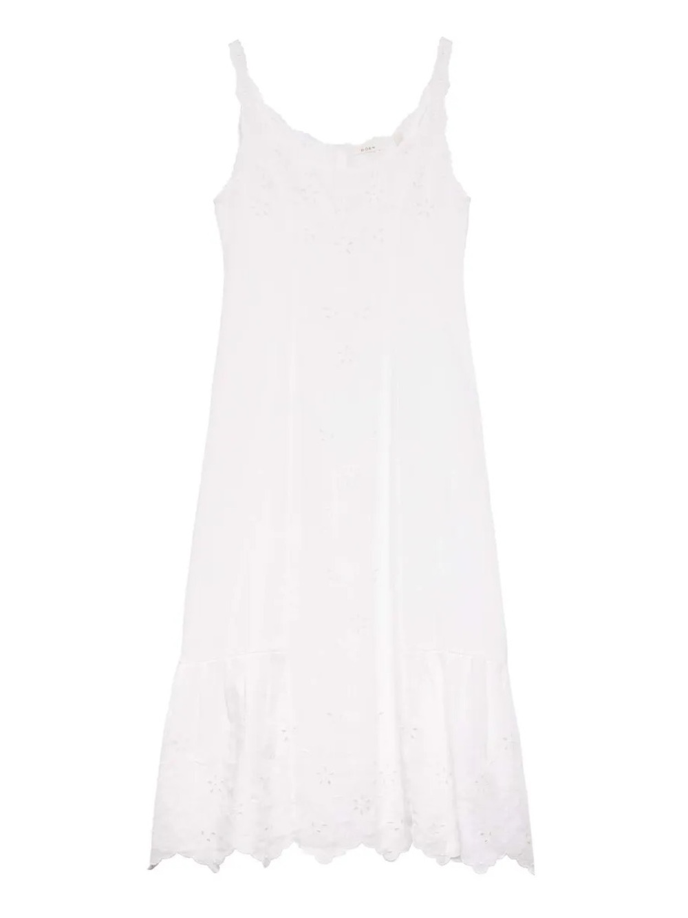 NWT Doen Abella Dress in Salt // White Embroidered Sleeveless Midi Dress - Picture 8 of 9